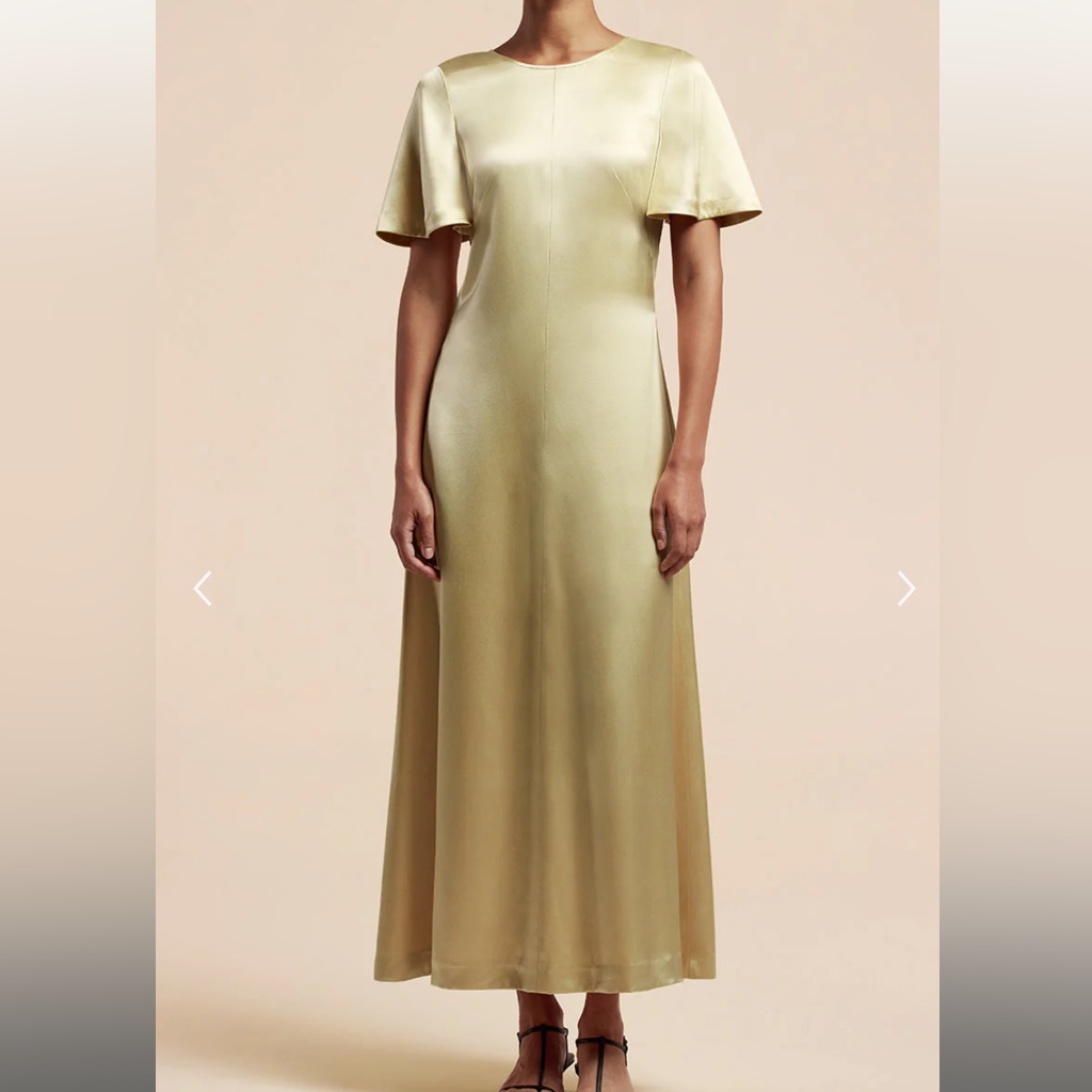 Rebecca Taylor Double Face Charmeuse Dress In Champagne